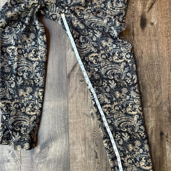 Talbots Hampshire Paisley Ankle Pants Black/Gray/Beige Women's Size 6 - Picture 13 of 16